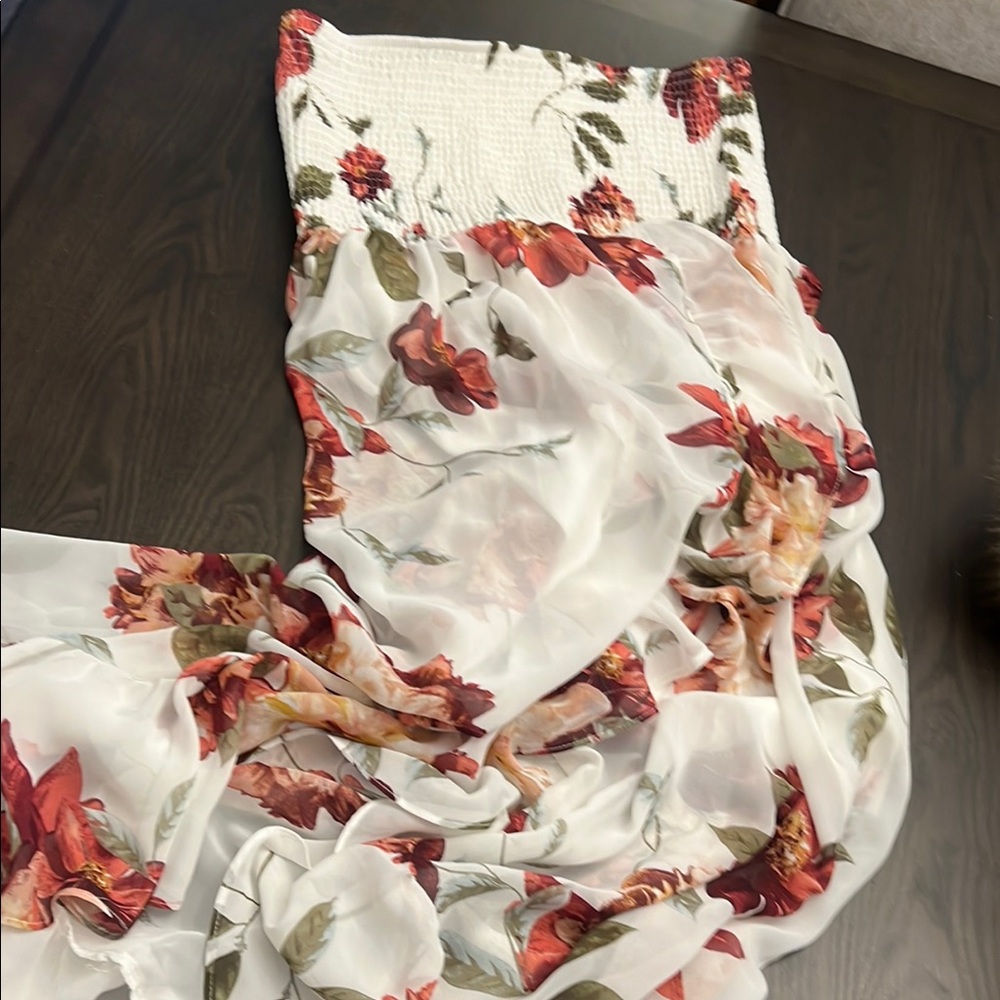 Floral Strapless Maxi Dress